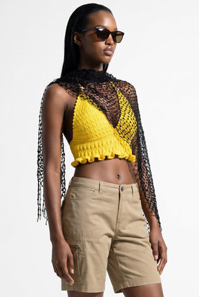 Crop-top Crochet Jaune